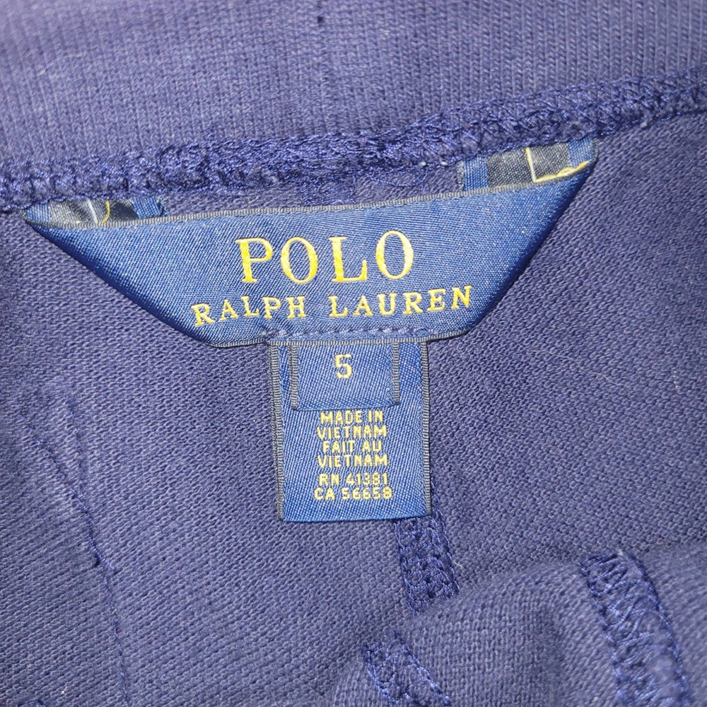 Polo Ralph Lauren Boys Orange Graphic Tee and Navy Blue Pony Shorts Set Size 5 6 - Picture 4 of 8